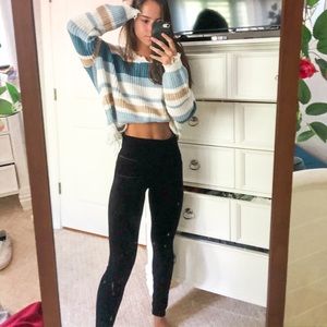 Black velvet leggings